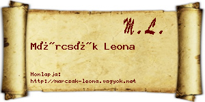 Márcsák Leona névjegykártya